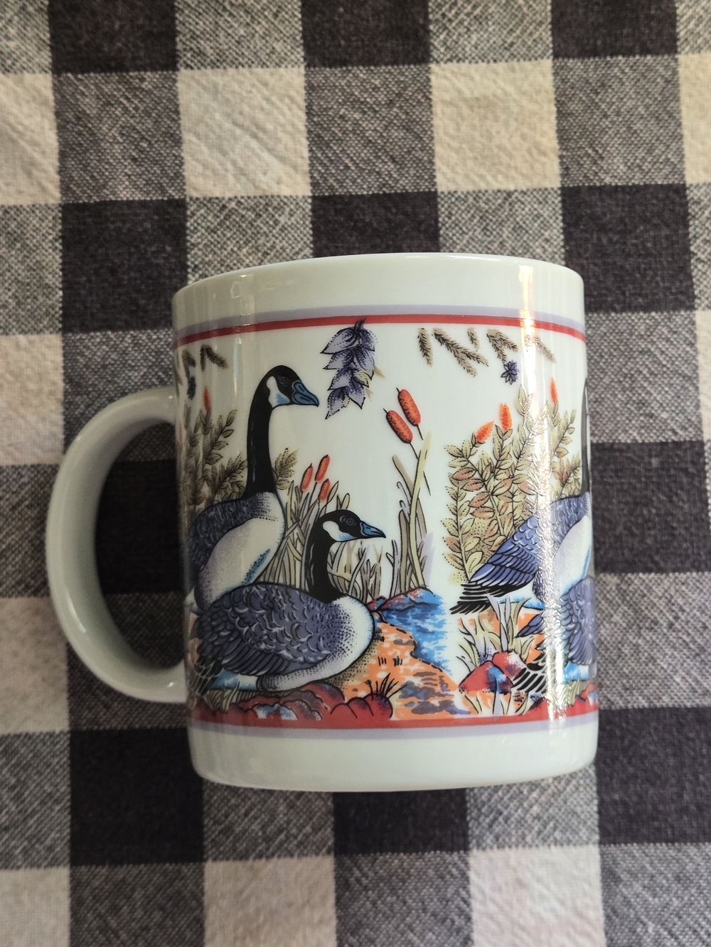 1980s Vintage Potpourri Press Ceramic Mug Canada Goose Print